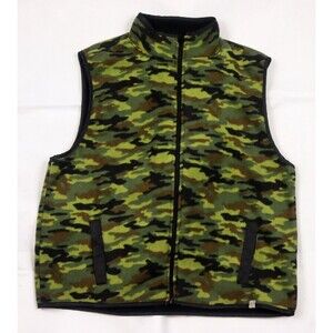 Racks & Reels Mens Basic Outwear Zip Mock Neck Camouflage Fleece Vest Size Large